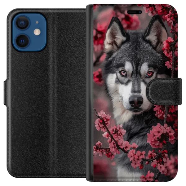 Kompatibelt Plånboksfodral till Apple iPhone 12 Varg Röda Ögon Djur Wolf Mystisk