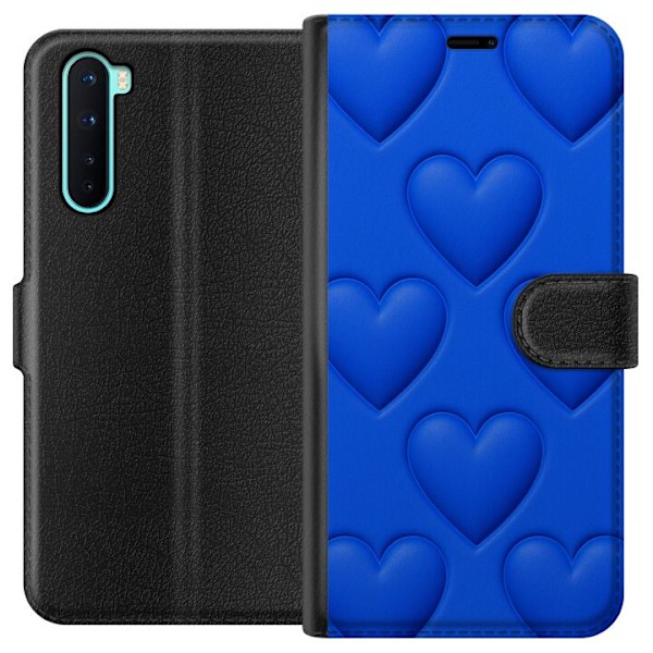 OnePlus Nord Lommeboketui Blå Hjerter