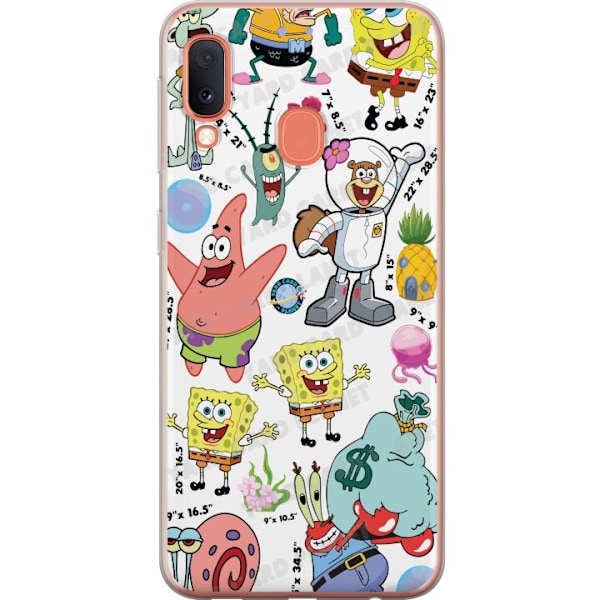 Samsung Galaxy A20e Gjennomsiktig deksel SpongeBob SquarePants