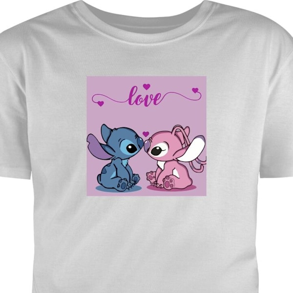 Lasten T-paita | Mukava T-paita Lapsille Lilo & Stitch - Angel harmaa 5-6 Vuotta