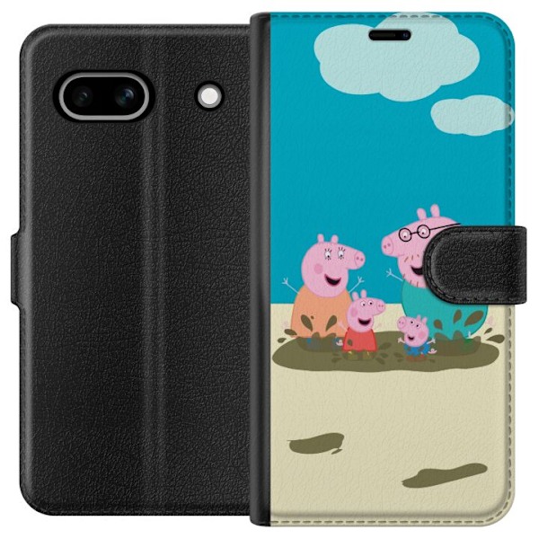 Google Pixel 7a Lompakkokotelo Greta Possu Perhe Jori Mutapuro Lasten Kuva Sarja Suosittu Lasten Hahmo Ilo