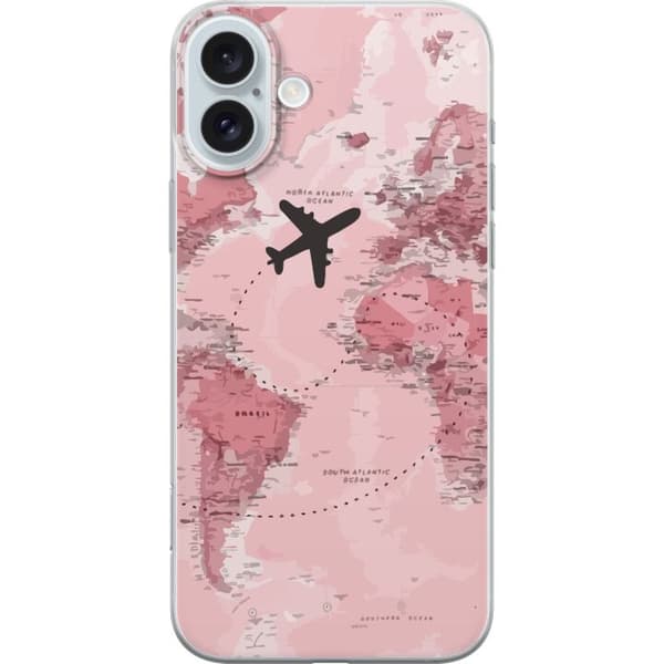 Kompatibelt Mobilskal till Apple iPhone 16 Plus Travel Map