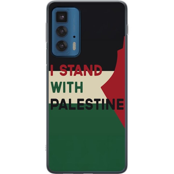 Motorola Edge 20 Pro Genomskinligt Skal Stand with Palestine – solidaritetsdesign med starkt budskap
