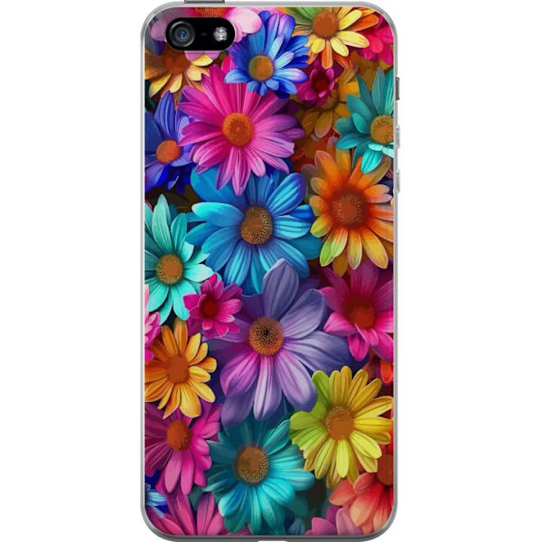 Apple iPhone 5 Genomskinligt Skal Gerbera Blommor Färgglad Dekor Blommotiv Populärt Heminredning Färg Rik Väggkonst Design