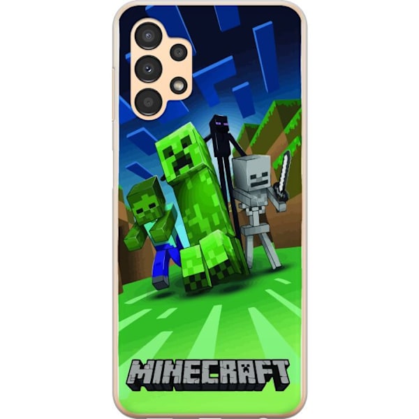 Samsung Galaxy A13 Genomskinligt Skal Minecraft Creeper mobilskal i klassisk grön pixelstil