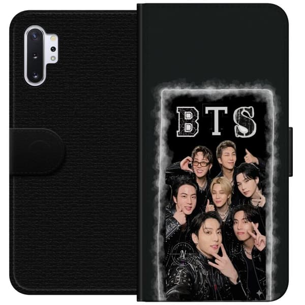 Kompatibel Tegnebogsetui til Samsung Galaxy Note10+ BTS-medlemmer poserer sammen i sorte outfits for en selfie sort