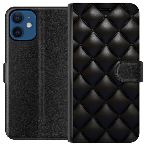Kompatibelt Plånboksfodral till Apple iPhone 12 mini Leather Black