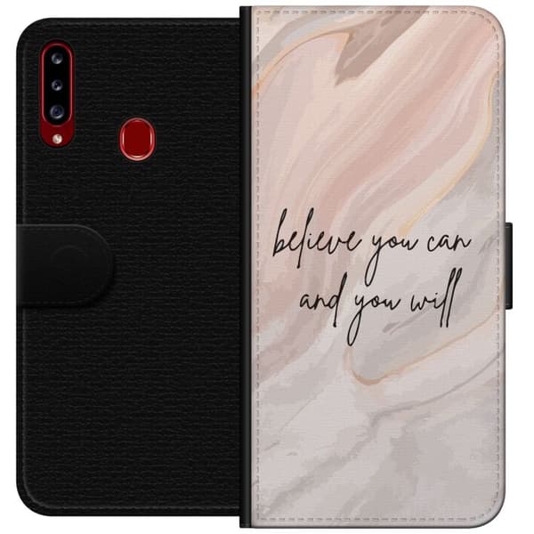 Yhteensopiva Lompakkokotelo Samsung Galaxy A20s Teksti