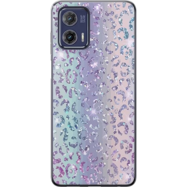 Motorola Moto G73 Gennemsigtig cover Glitter Leopard