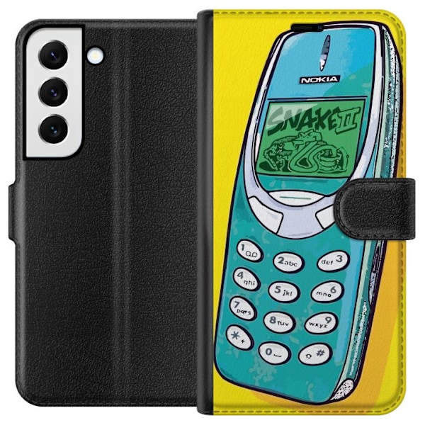 Samsung Galaxy S22 5G Tegnebogsetui Nokia 3310, Snake 2, hold