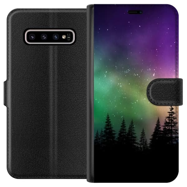 Kompatibelt Lommeboketui til Samsung Galaxy S10+ Nordlyset