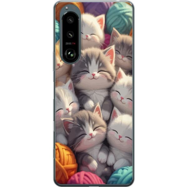 Kompatibelt Mobildeksel til Sony Xperia 5 III Sovande kattungar beige