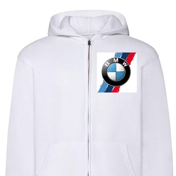 Zip-Hoodie | Huvtröja med Dragkedja för Vuxna BMW Ränder vit S