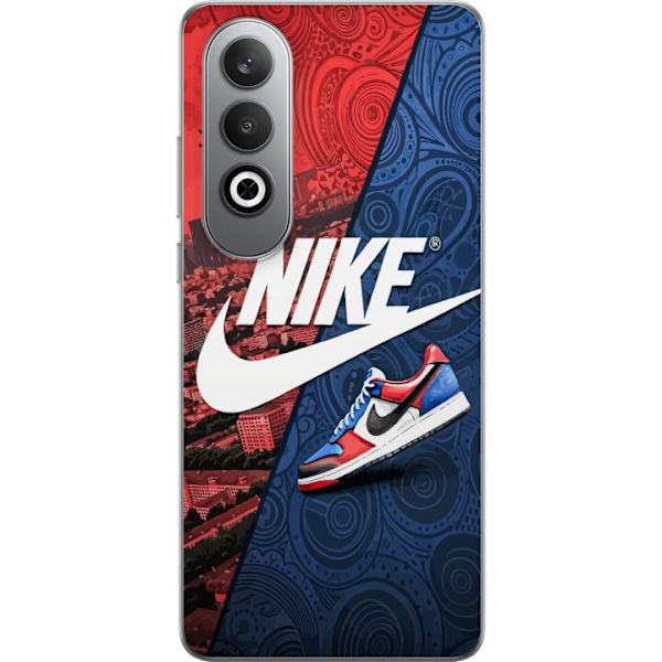 OnePlus Nord CE4 Läpinäkyvä kuori  Nike Logo Punainen Sininen Lenkkarit Tyyli Urheilu Muoti Suosittu Swoosh Kuviointi Harjoitusvaatteet Graafinen I