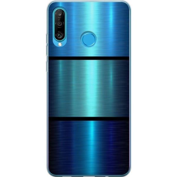 Huawei P30 lite Cover / Mobilcover - Blå Metallic Striber