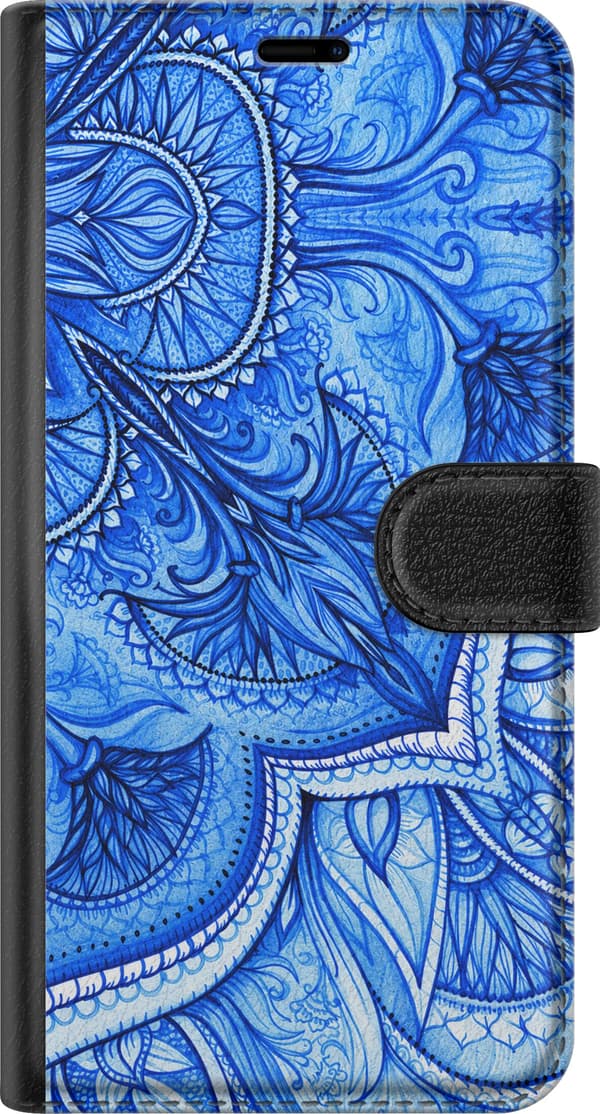 Kompatibelt Plånboksfodral till Samsung Galaxy A15 5G Blå paisley blå