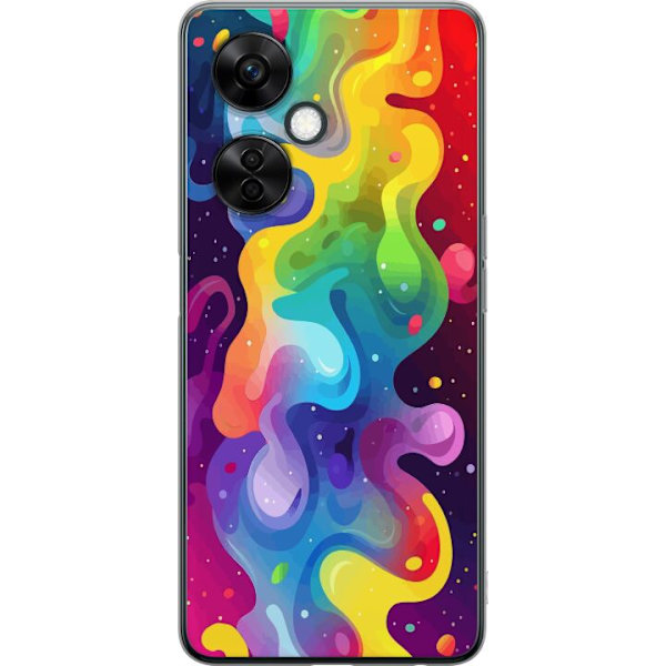 OnePlus Nord CE3 Genomskinligt Skal Color Splash Abstrakt Konst Design Färgstarkt Mönster Modern Populär Väggkonst Grafiskt Trend