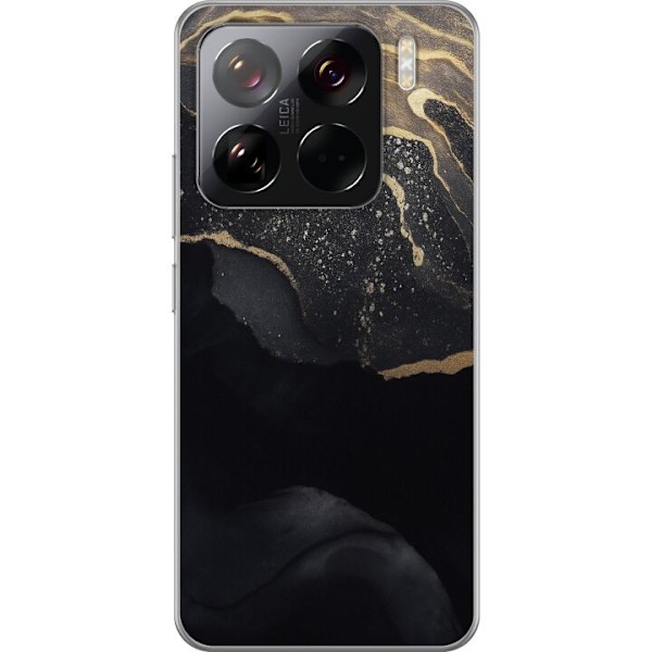 Xiaomi 15 Pro Gennemsigtig cover Sort guld abstrakt