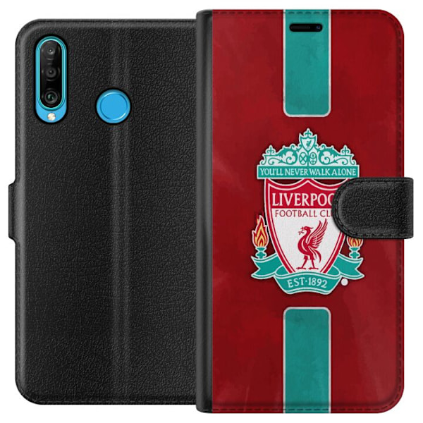 Huawei P30 lite Tegnebogsetui Liverpool FC - Klassisk Fodbolds