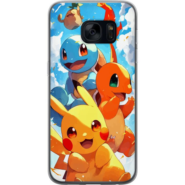Samsung Galaxy S7 Läpinäkyvä kuori Pocket Creatures - innoittanut Pokémonista mainitsematta nimeä
