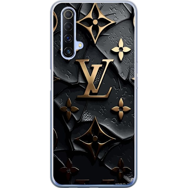 Realme X50 5G Gennemsigtig cover Louis Vuitton Mørk Tilstand Design Sort Luksus Stil Mode Populær Grafisk Mønster Modeikon Luksusmærke