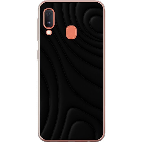 Samsung Galaxy A20e Gjennomsiktig deksel Svarte Bølger