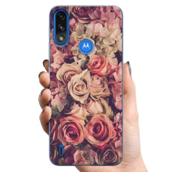 Motorola Moto E7 Power TPU Mobilcover Blomster