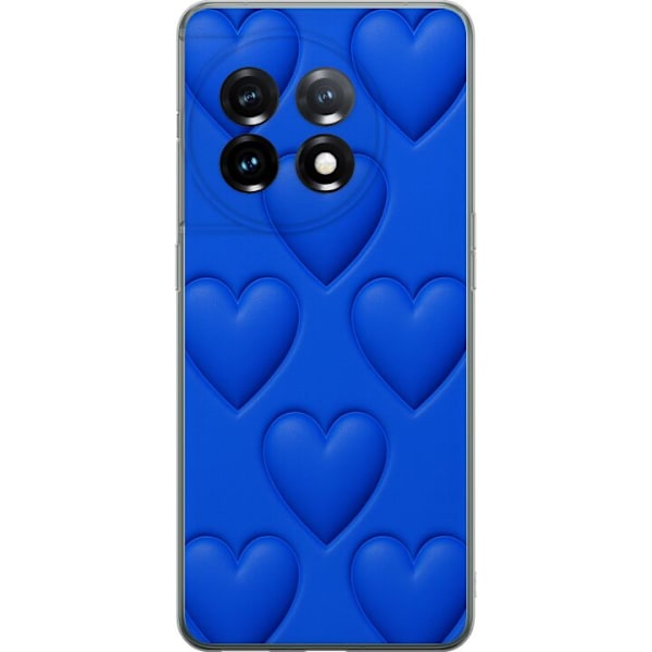 OnePlus 11 Gjennomsiktig deksel Blå Hjerter