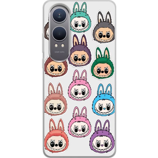 OnePlus Nord CE4 Lite Läpinäkyvä kuori Labubu Macaron Monst