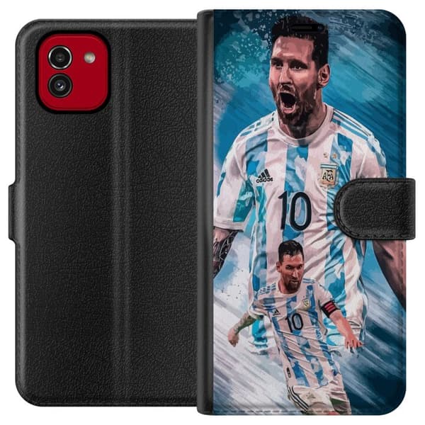Kompatibel Tegnebogsetui til Samsung Galaxy A03 Lionel Andrés Messi
