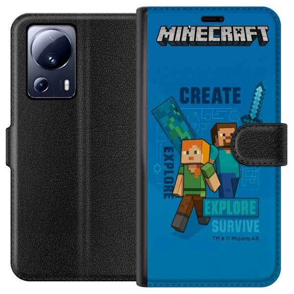 Xiaomi 13 Lite Tegnebogsetui Minecraft Huler