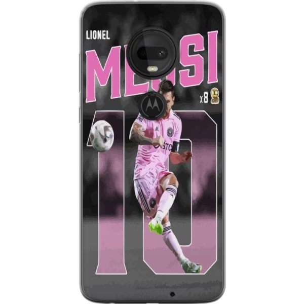 Motorola Moto G7 Genomskinligt Skal Lionel Messi - Rosa