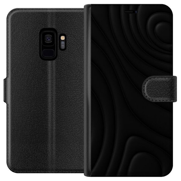 Samsung Galaxy S9 Tegnebogsetui Sorte Bølger