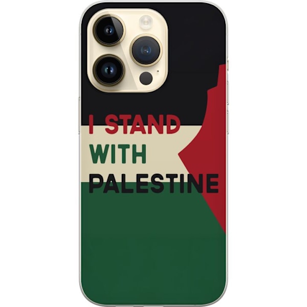 Apple iPhone 14 Pro Gennemsigtig cover Stå sammen med Palæstina - solidaritetsdesign med en stærk besked