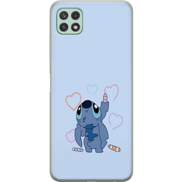 Samsung Galaxy A22 5G Läpinäkyvä kuori Stitch Sydämet