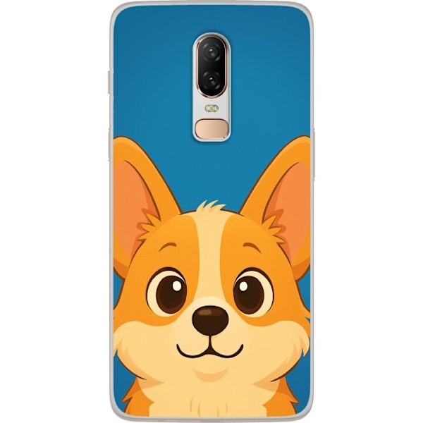 OnePlus 6 Läpinäkyvä kuori Hello Corgi