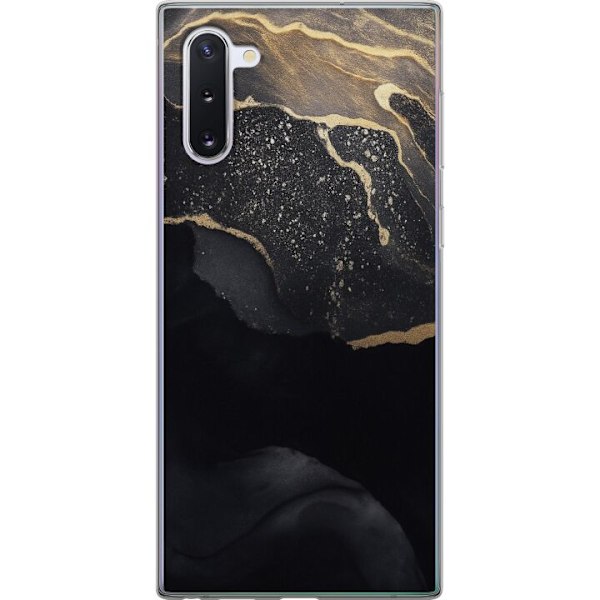 Samsung Galaxy Note10 Läpinäkyvä kuori Musta kulta abstrakt
