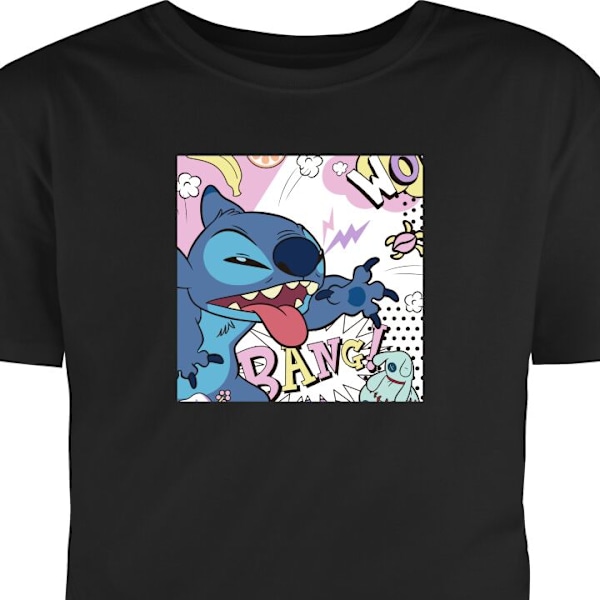 T-shirt til Voksen | Klassisk Voksen T-shirt Stitch Bang sort L