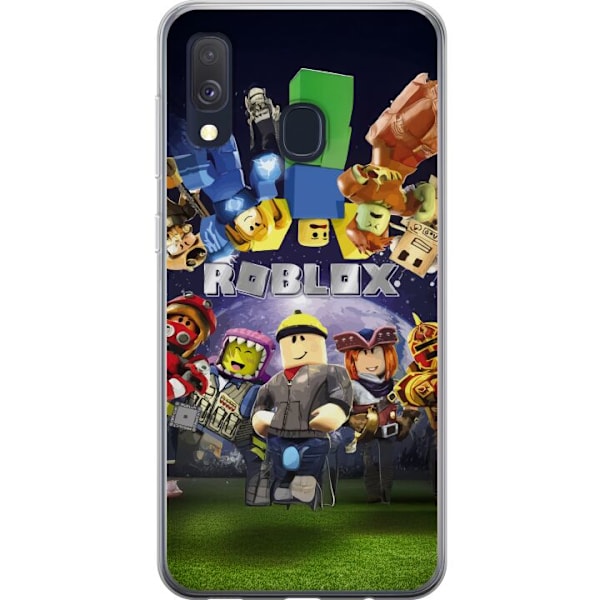 Samsung Galaxy A40 Genomskinligt Skal Roblox Värld – Gamingäventyr för Barn & Ungdomar