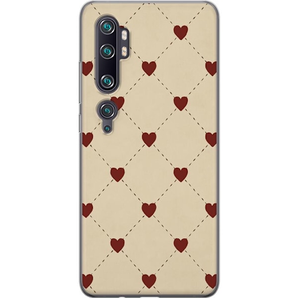 Xiaomi Mi Note 10 Pro Gennemsigtig cover Hjertegitter