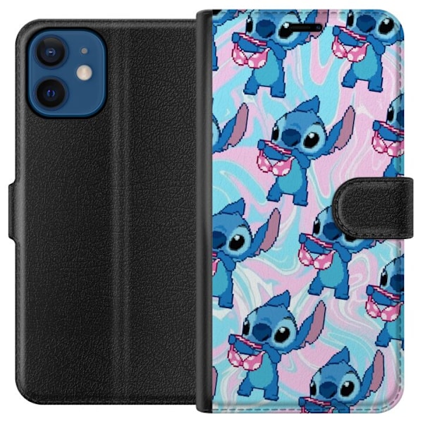 Apple iPhone 12 mini Tegnebogsetui Stitch Retro
