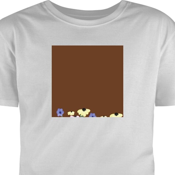 Barn-T-shirt | Bekväm T-shirt för Barn Blommor grå 1-2 År