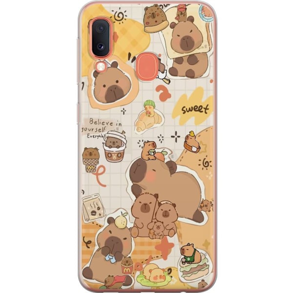 Samsung Galaxy A20e Genomskinligt Skal Kawaii capybara mobilskal med gulliga djurmotiv