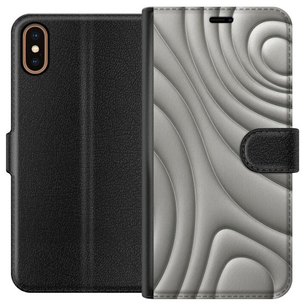 Apple iPhone X Plånboksfodral Silver Waves