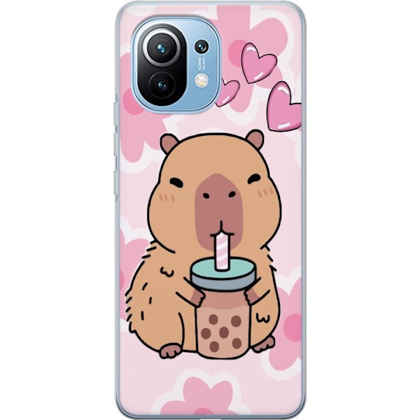 Xiaomi Mi 11 Läpinäkyvä kuori Kawaii Capybara Sydän Anime-