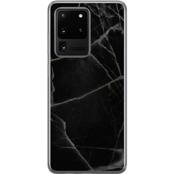 Samsung Galaxy S20 Ultra Gennemsigtig cover Sort marmor