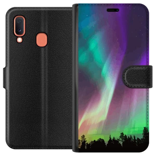 Kompatibelt Lommeboketui til Samsung Galaxy A20e Nordlys