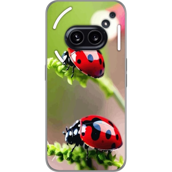 Nothing Phone (2a) Plus Läpinäkyvä kuori Leppäkerttu Hyönteinen Onni Symboli Luontoaihe Suosittu Graafinen Motiivi Koristelu Kesäkiertue
