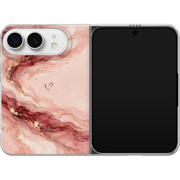 Kompatibelt Mobilskal till Apple iPhone Duo Rosenmarmor rosa