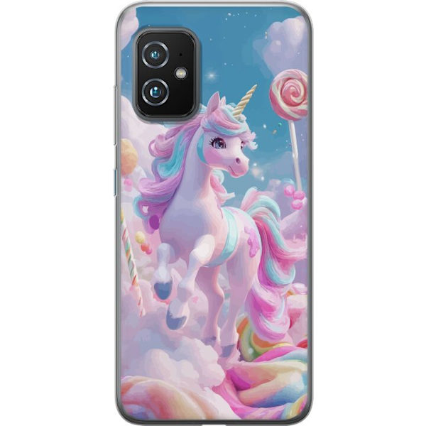 Asus Zenfone 8 Läpinäkyvä kuori Yksisarvinen Candy Pastel Kawaii Suunnittelu Söpö Suosittu Väri Graafinen Trendi Lapsen Teema Fantasia Taide